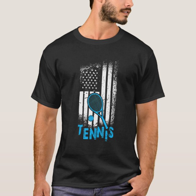 USA flag tennis, US flag tennis, tennis, tennis_3 T-Shirt (Front)