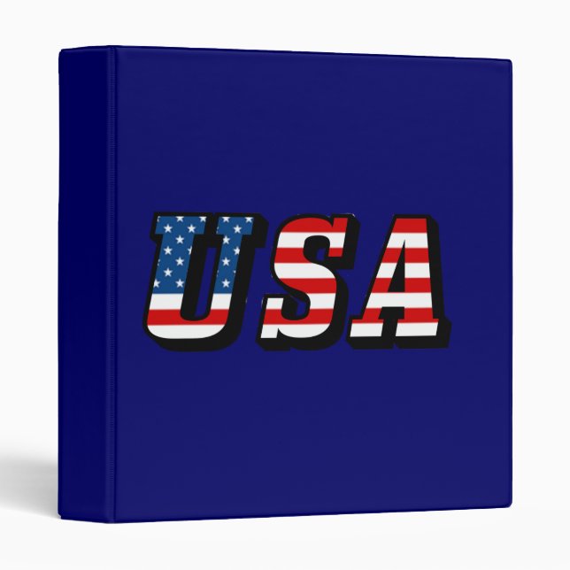 USA Flag Text Binder (Front/Spine)