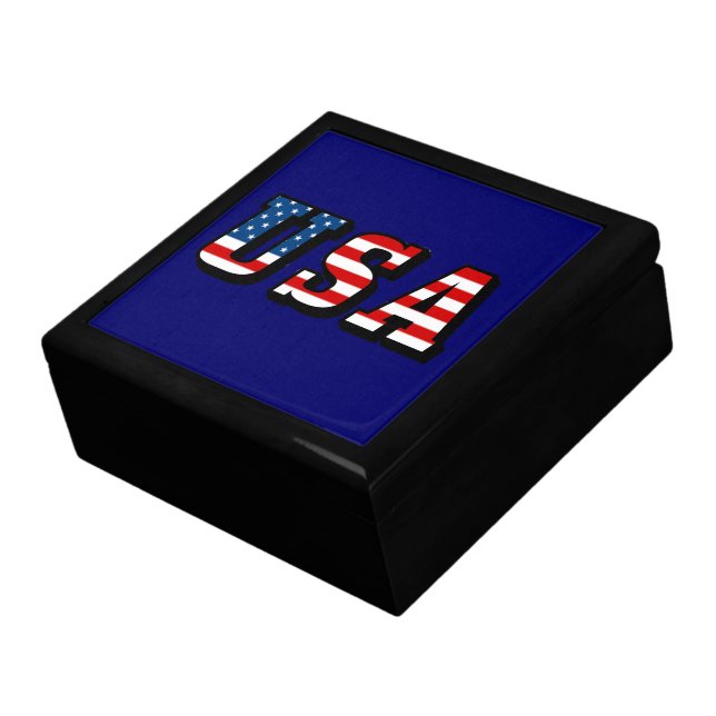USA Flag Text Gift Box (Side)