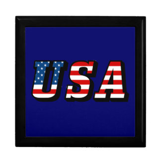 USA Flag Text Gift Box
