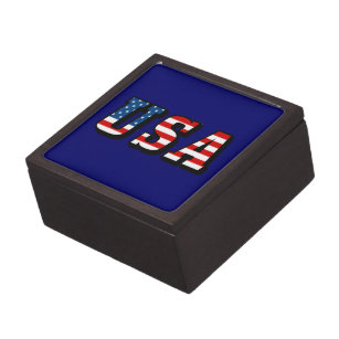 USA Flag Text Gift Box