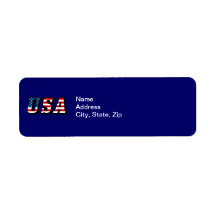 USA Flag Text Label