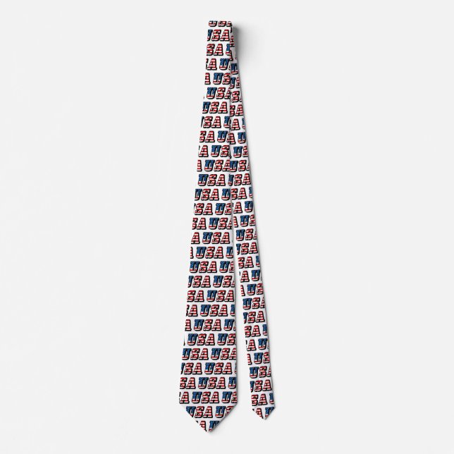 USA Flag Text Tie (Front)