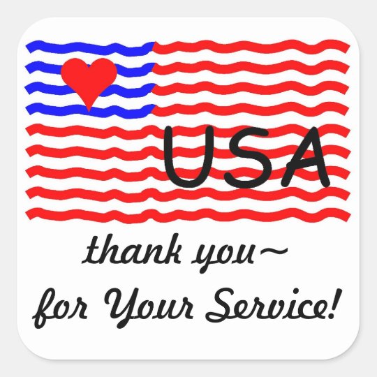 USA FLAG -thank you LOVE sticker | Zazzle.com