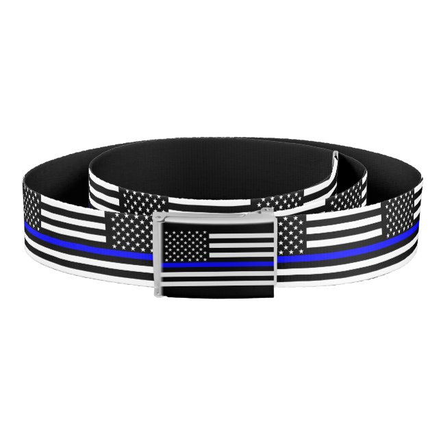 USA Flag The Thin Blue Line Theme Belt (Coil)