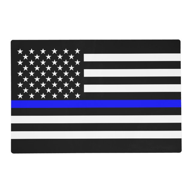 USA Flag The Thin Blue Line Theme Placemat (Front)