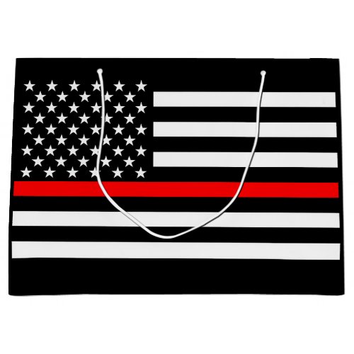 USA Flag The Thin Red Line Theme on a Large Gift Bag