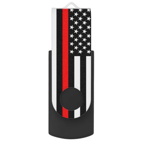 USA Flag The Thin Red Line Theme USB Flash Drive