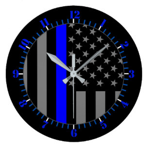 Thin Blue Line Wall Clocks | Zazzle