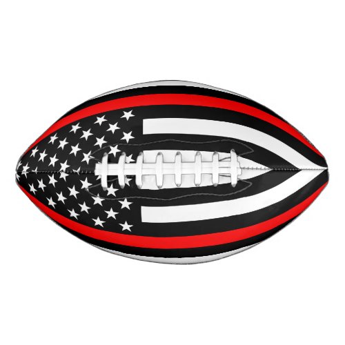 USA Flag Thin Red Line Symbolic Memorial on a Football