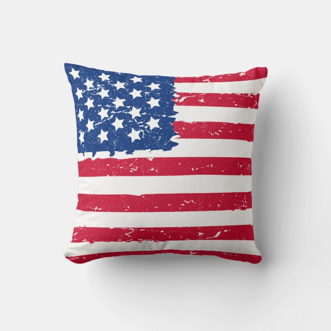 USA Flag Throw Pillow (Front)