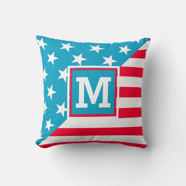 USA Flag Throw Pillow (Front)