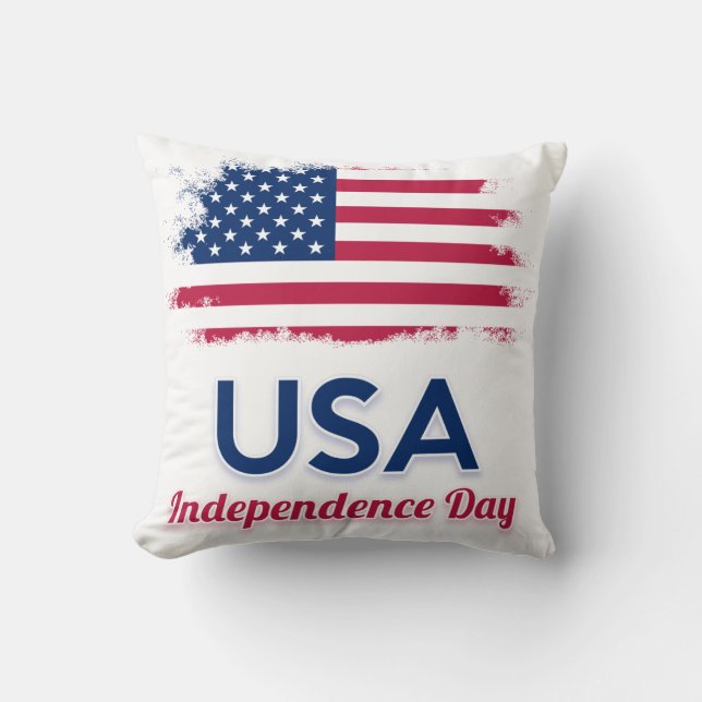 USA Flag     Throw Pillow (Front)