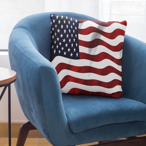 USA Flag Throw Pillow