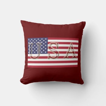 Usa Flag Throw Pillow by usadesignstore at Zazzle