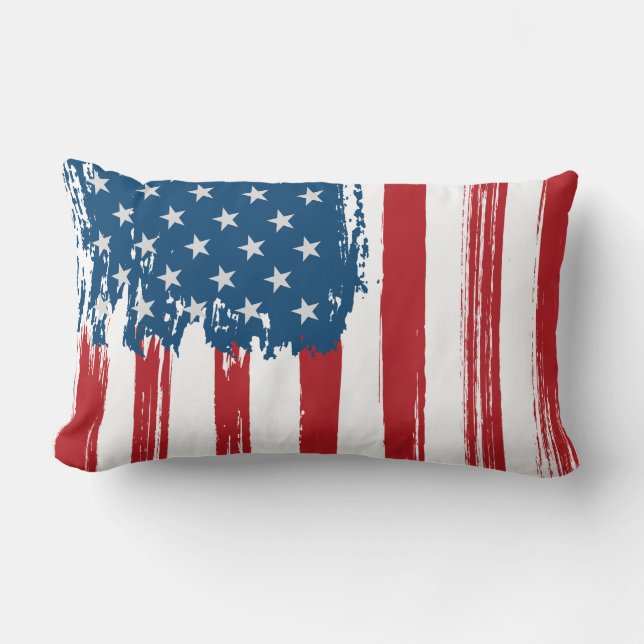 USA Flag Throw Pillow (Front)
