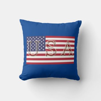 Usa Flag Throw Pillow by usadesignstore at Zazzle