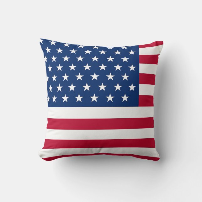 USA Flag Throw Pillow – Patriotic American Home de (Front)
