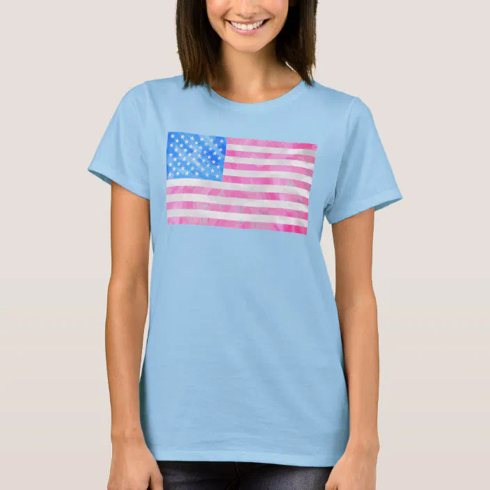 AMERICAN FLAG INDEPENDENCE DAY USA TIE DYE LOOK WOMENS T-SHIRT SHIRT