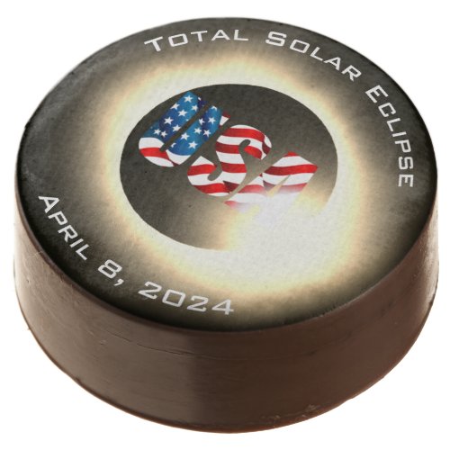USA FLAG Total solar eclipse April 8 2024 Chocolate Covered Oreo