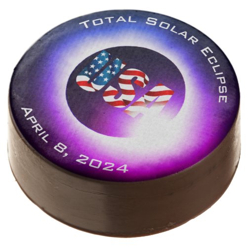 USA FLAG Total solar eclipse April 8 2024 Chocolate Covered Oreo