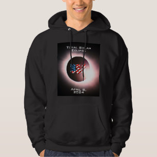 USA FLAG Total solar eclipse April 8, 2024 Hoodie