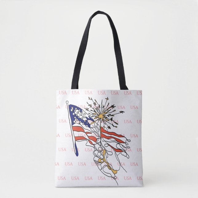 USA Flag Tote Bag (Front)