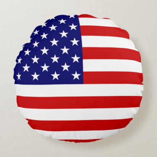 USA Flag tpcnt Round Pillow