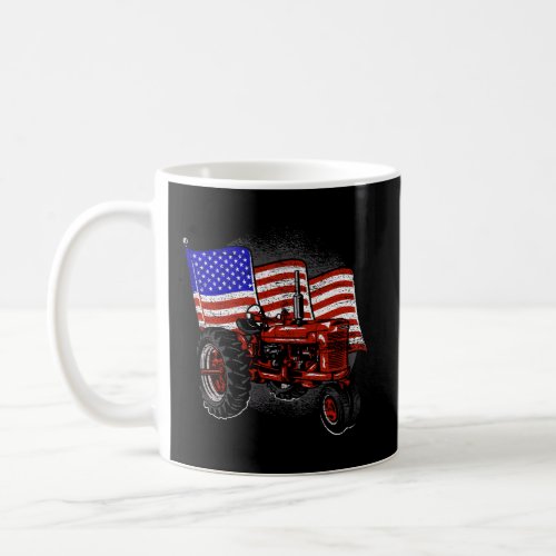 Usa Flag Tractor Farmer Coffee Mug