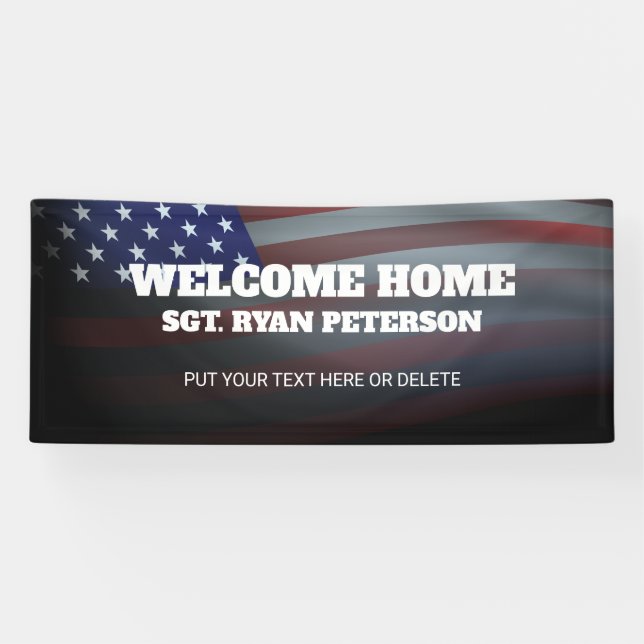 USA Flag | Transparent Gradation | Black Banner (Horizontal)