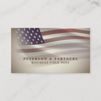 USA Flag | Transparent Gradation | Vintage Business Card