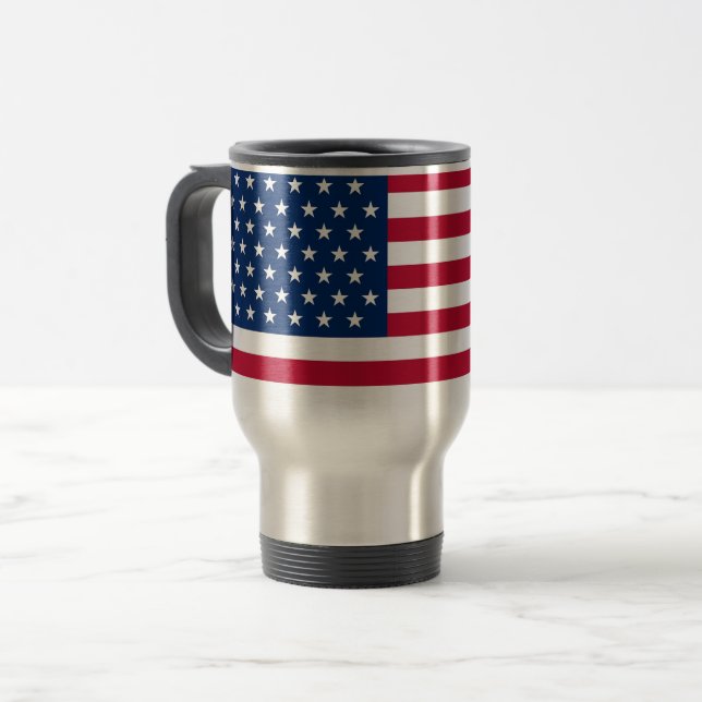 Usa Flag Travel Mug (Front Left)