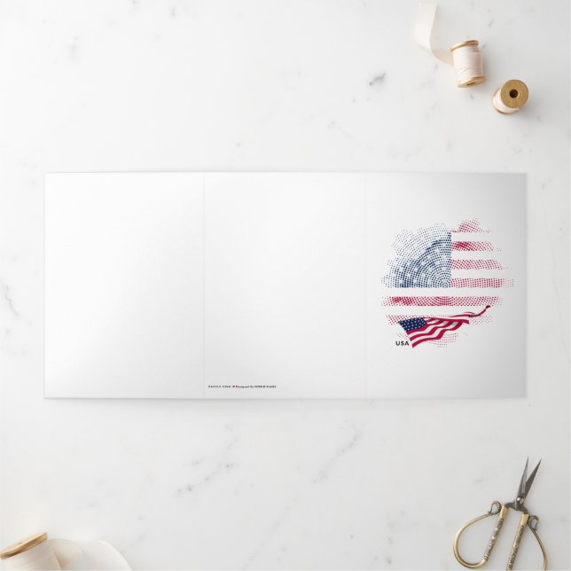 USA flag Tri-Fold Card (Outside)