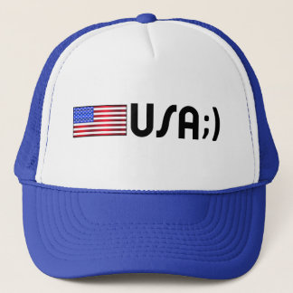 'USA ;) flag' Trucker Hat