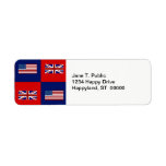 USA Flag &amp; UK Flag Pattern Label