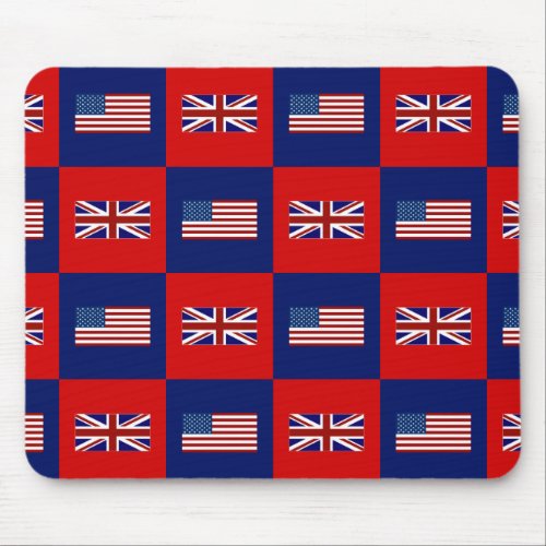 USA Flag  UK Flag Pattern Mouse Pad