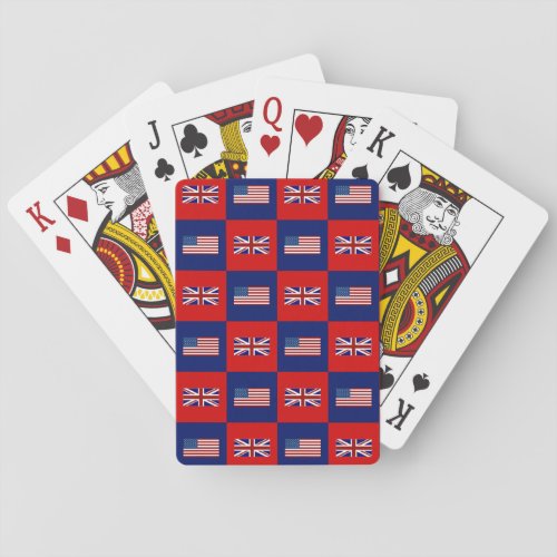 USA Flag  UK Flag Pattern Poker Cards