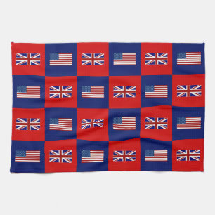 USA Flag & UK Flag Pattern Towel