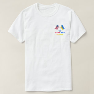 USA Flag Ukrainian Flag T-Shirt Stand With Ukraine