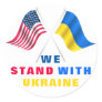 USA Flag - Ukrainian Flag - We Stand With Ukraine  Classic Round Sticker