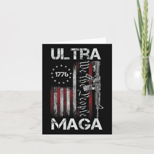 Usa Flag Ultra Maga Gun Usa 4th Of July Trump 2024 Card