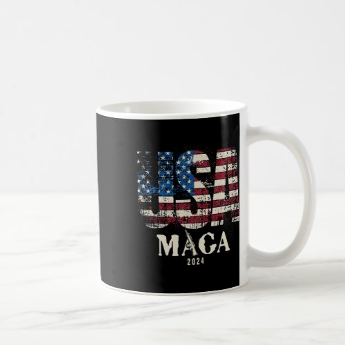 Usa Flag Ultra Maga Gun Usa 4th Of July Trump 2024 Coffee Mug