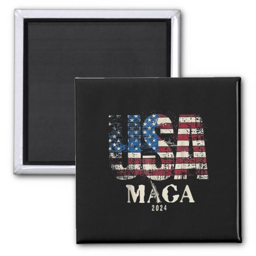 Usa Flag Ultra Maga Gun Usa 4th Of July Trump 2024 Magnet