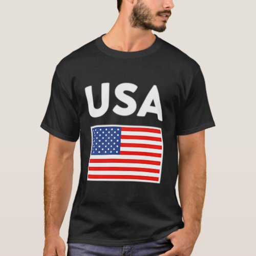 Usa Flag United States Blue Red And White T_Shirt