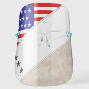 USA Flag United States Men's Camouflage America Face Shield