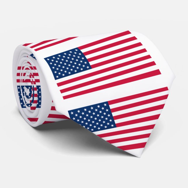 USA Flag - United States of America - Patriotic Neck Tie (Rolled)