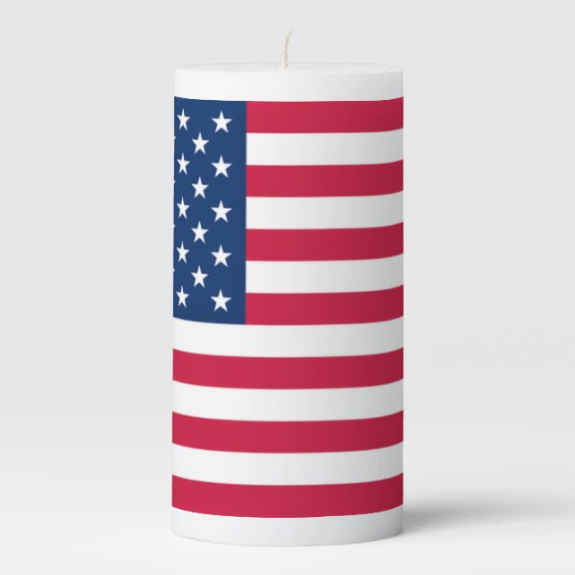 USA Flag - United States of America - Patriotic Pillar Candle (Front)