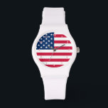 USA Flag - United States of America - Patriotic Watch<br><div class="desc">USA - United States of America - Flag - Patriotic - independence day - July 4th - Customizable - Choose / Add Your Unique Text / Color - Make Your Special Gift - Resize and move or remove and add elements / image with customization tool. You can also transfer designs...</div>