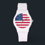 USA Flag - United States of America - Patriotic Watch<br><div class="desc">USA - United States of America - Flag - Patriotic - independence day - July 4th - Customizable - Choose / Add Your Unique Text / Color - Make Your Special Gift - Resize and move or remove and add elements / image with customization tool. You can also transfer designs...</div>