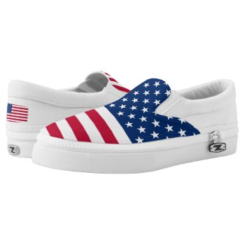 Usa Flag United States Of America Slip-on Sneakers by GrooveMaster at Zazzle